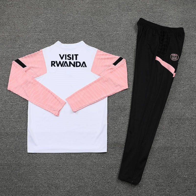 21/22 PSG White And Pink 1/4 Zip Tracksuit