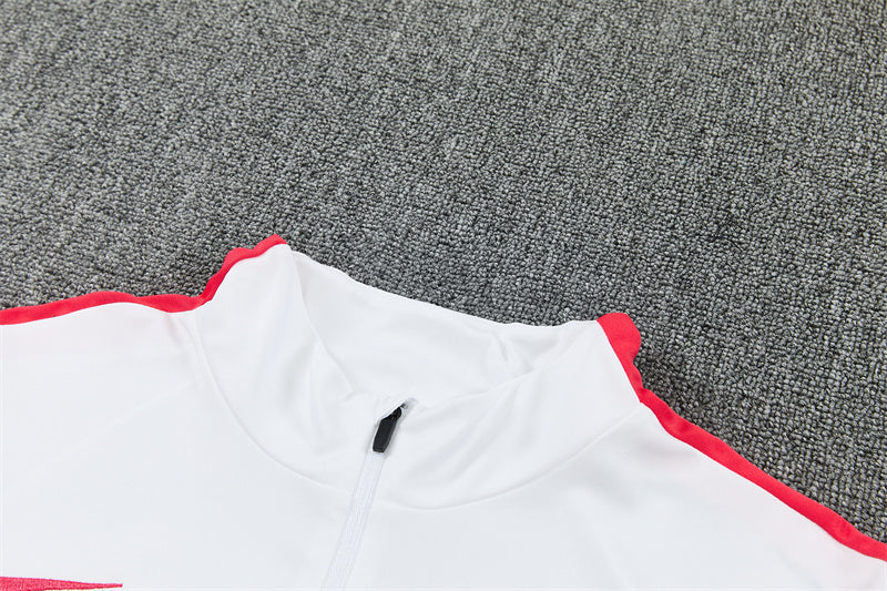 26/27 PSG White, Black And Red 1/4 Zip Tracksuit