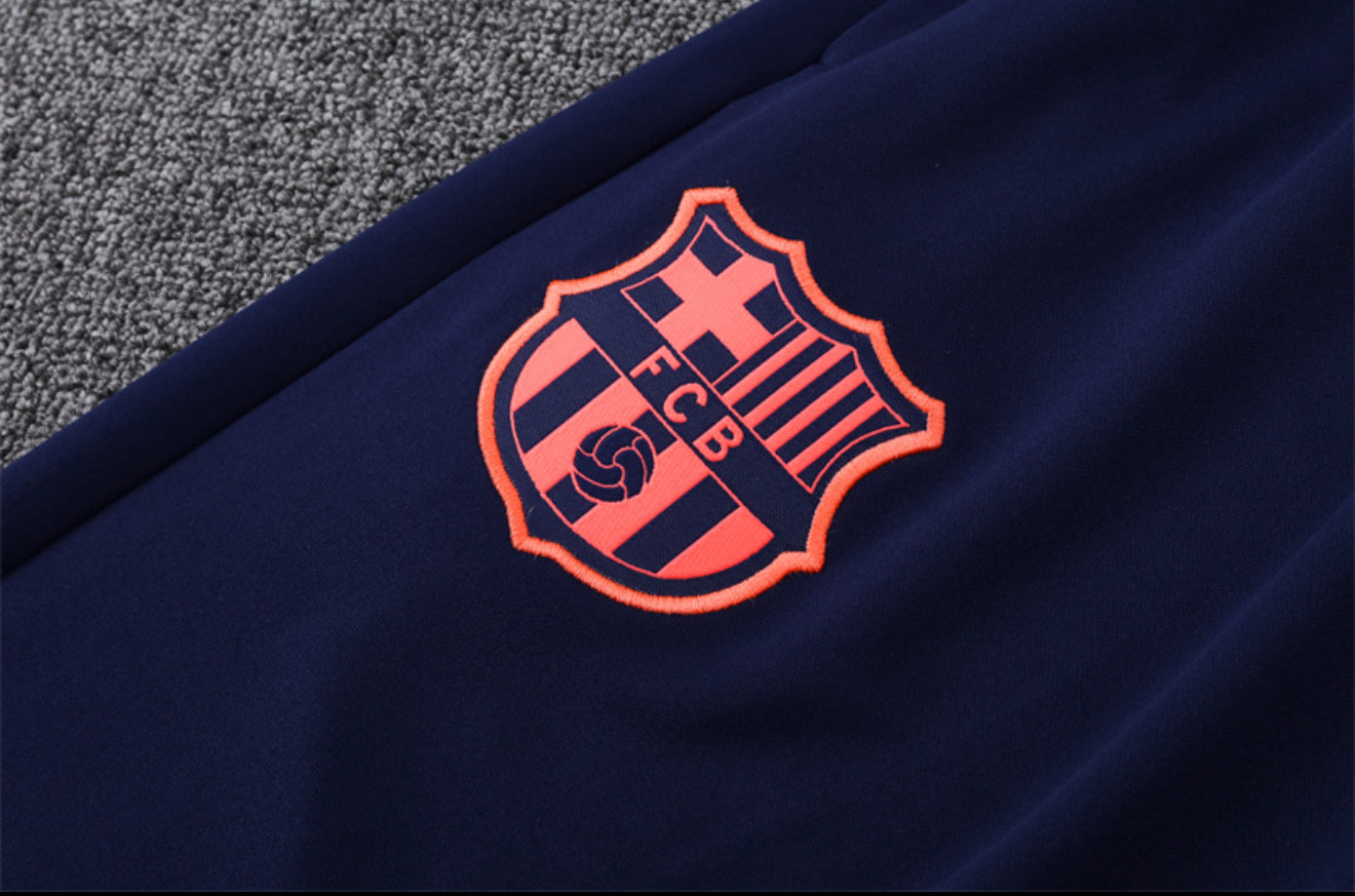 24/25 FC Barcelona Navy And Orange 1/4 Zip Tracksuit