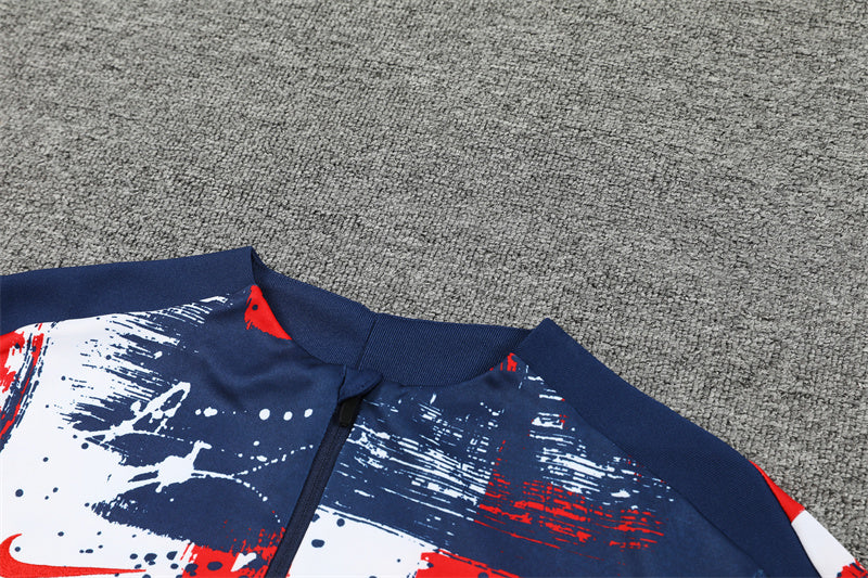 24/25 Blue, White And Red 1/4 Zip Tracksuit
