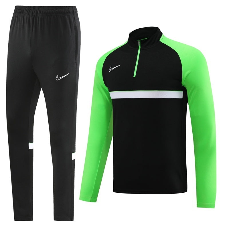 Nike Black And Green 1/4 Zip Dri-Fit Tracksuit