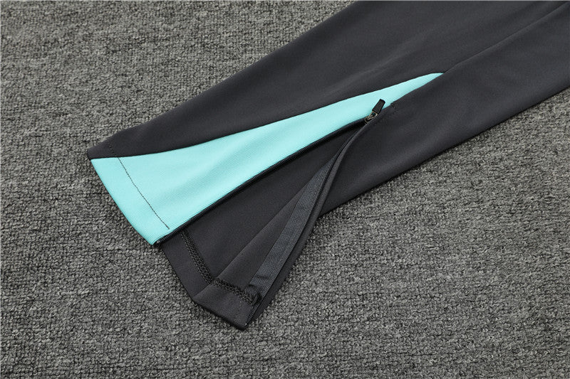 24/25 PSG Grey And Mint 1/4 Zip Tracksuit