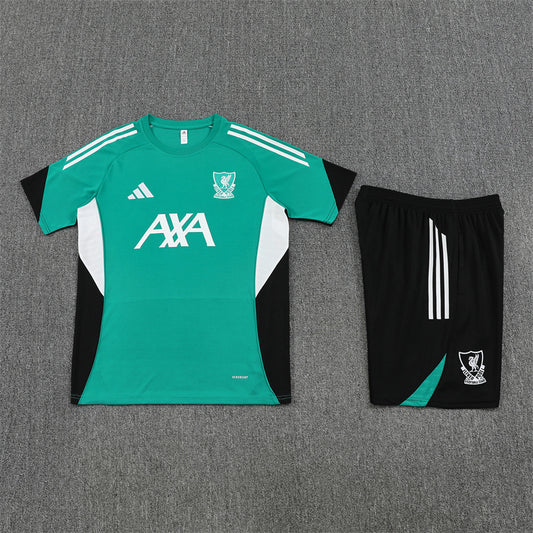 25/26 Liverpool Green/Black Shorts Training Set