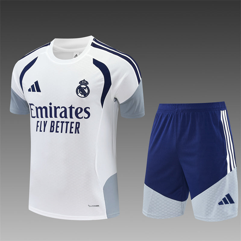 26/27 Real Madrid White/Blue Shorts Training Set