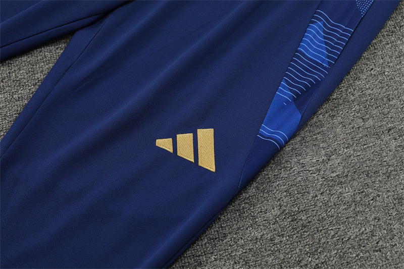 2025 Italy White And Blue 1/4 Zip Tracksuit