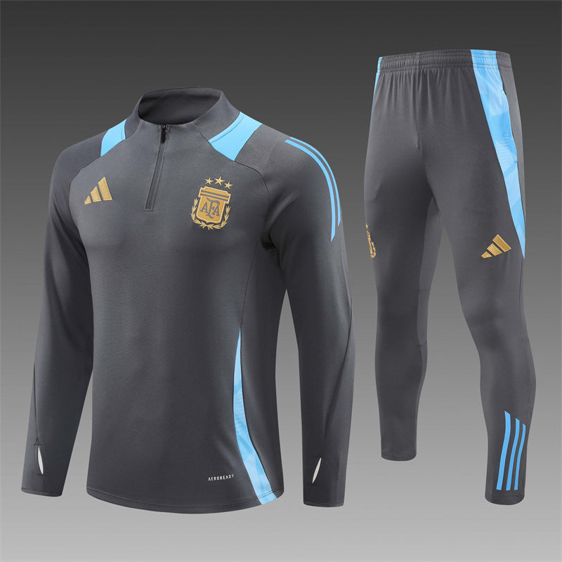 2025 Argentina Grey 1/4 Zip Tracksuit