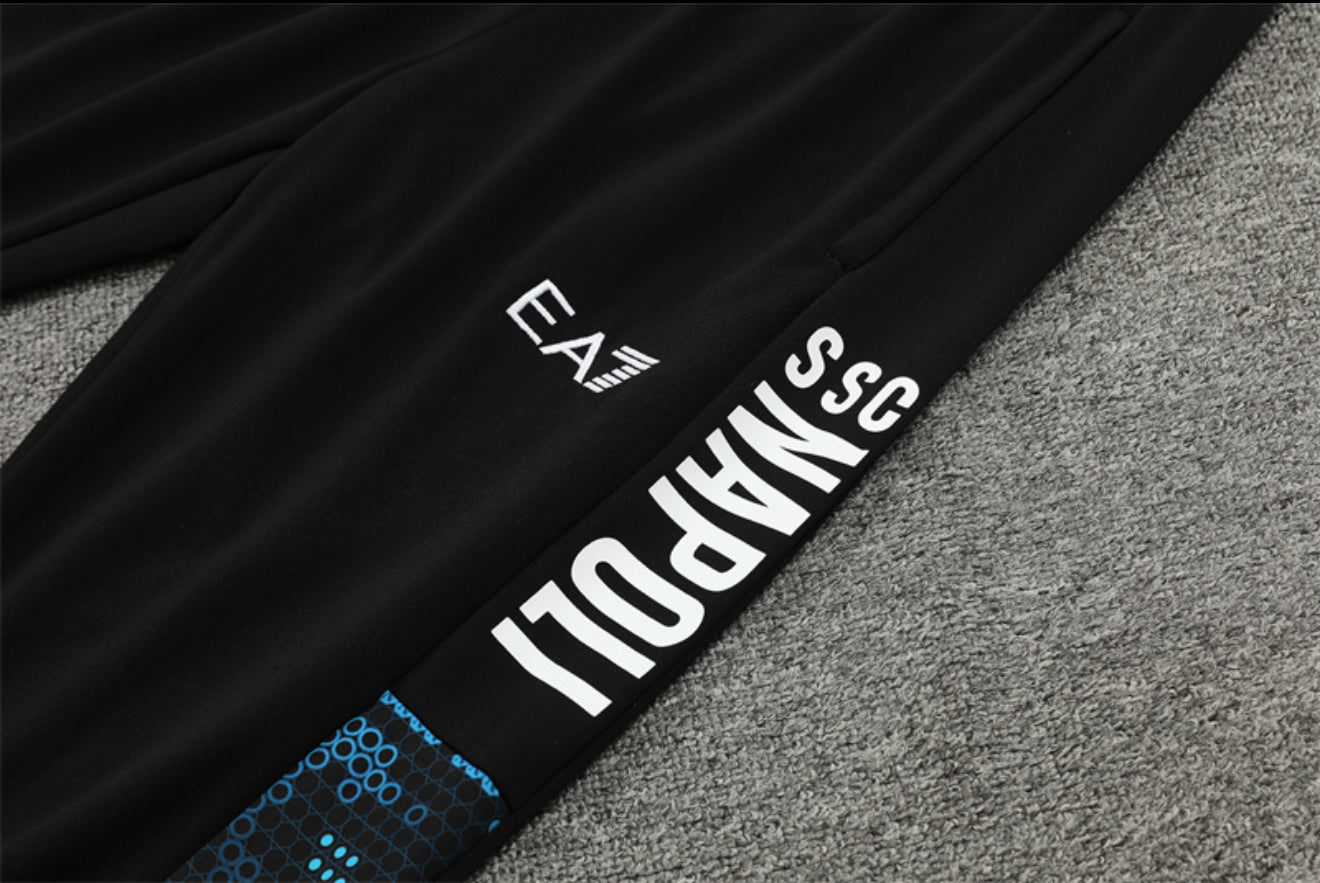 24/25 SSC Napoli Black And Blue 1/4 Zip Tracksuit