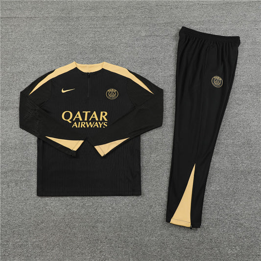 24/25 PSG Black And Gold 1/4 Zip Tracksuit