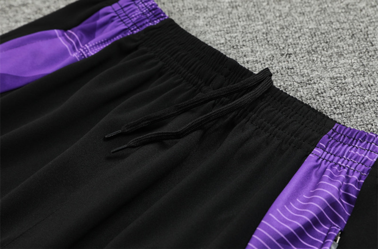 24/25 Real Madrid Black And Purple 1/4 Zip Tracksuit
