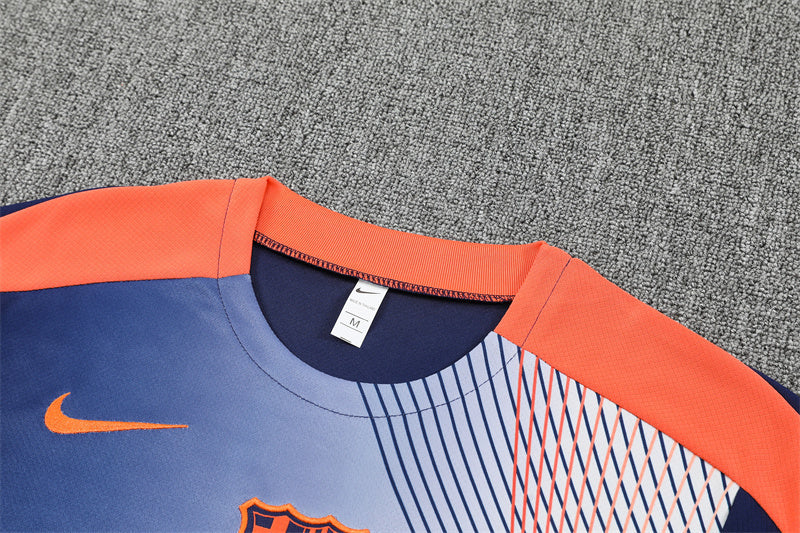 Barcelona T90  Blue/White/Orange Shorts Training Set
