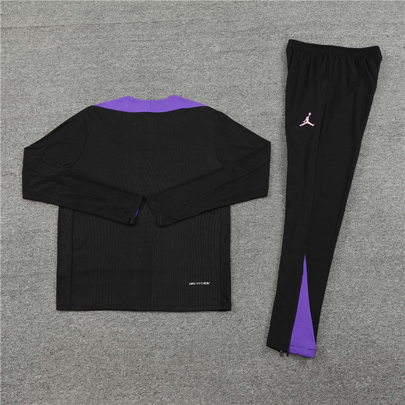 24/25 Jordan x PSG Black And Purple 1/4 Zip Tracksuit
