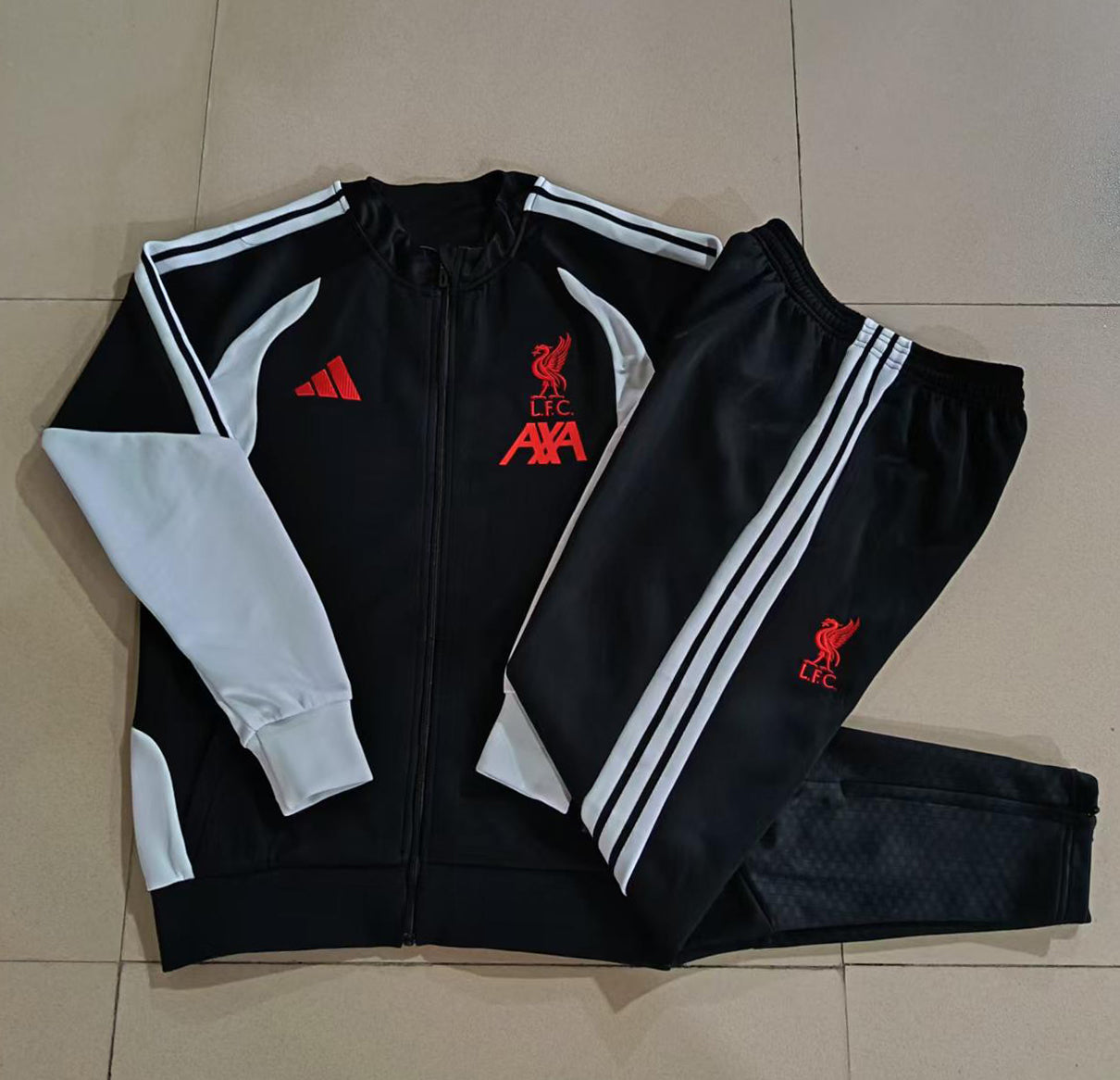 26/27 Liverpool Black Full Zip Tracksuit