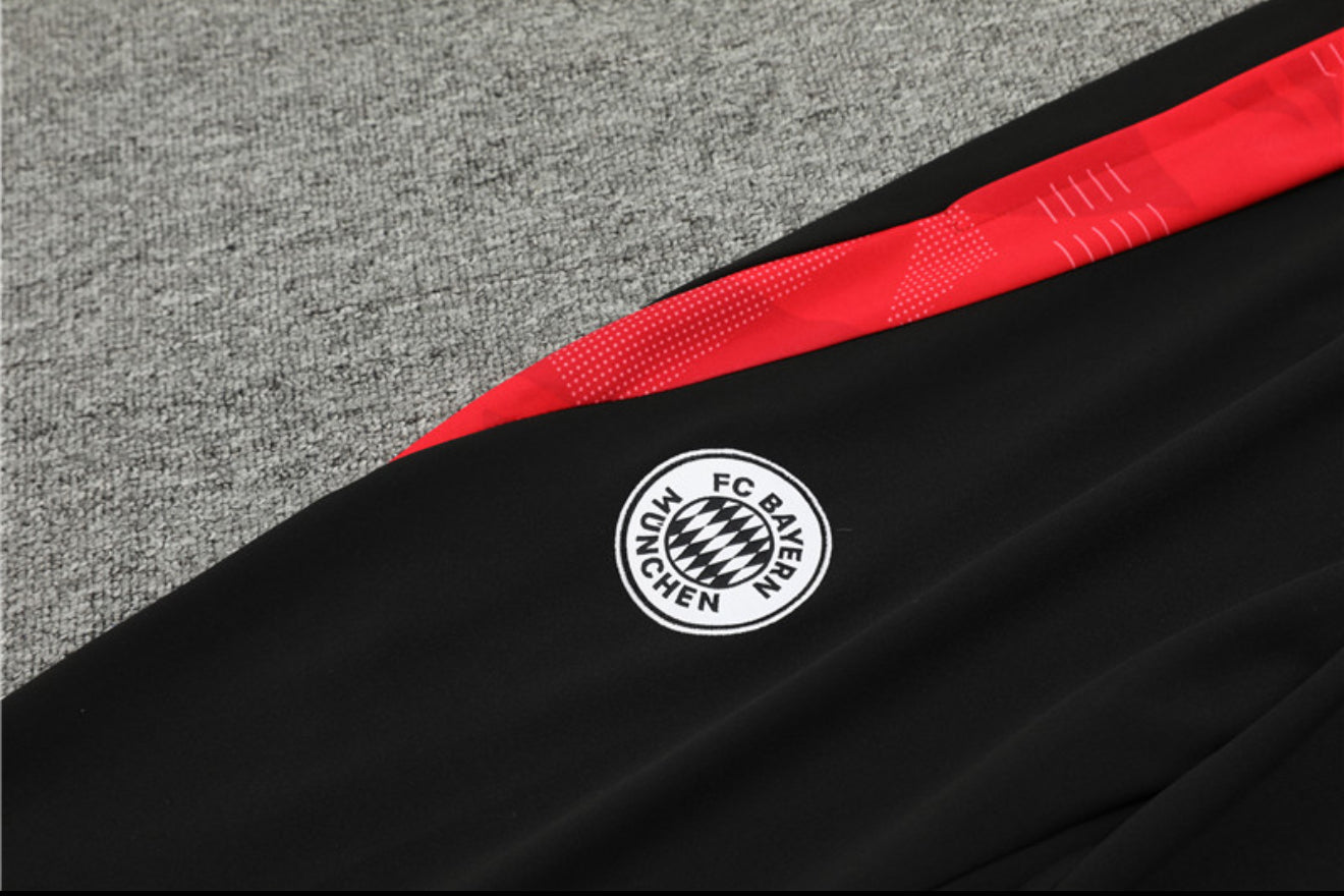 24/25 FC Bayern Munich Black And Red 1/4 Zip Tracksuit