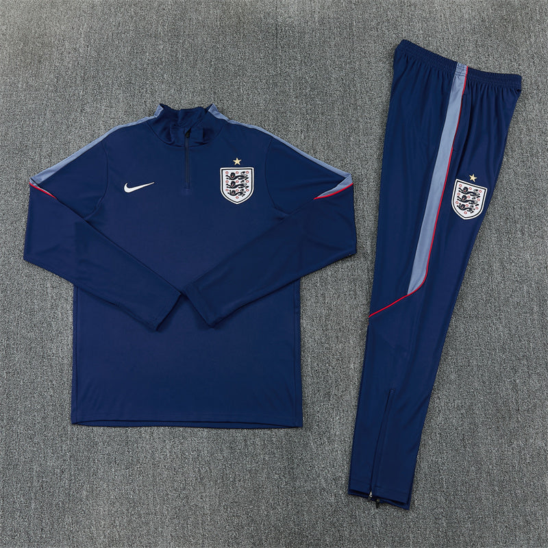 England Navy Blue 1/4 Zip Tracksuit