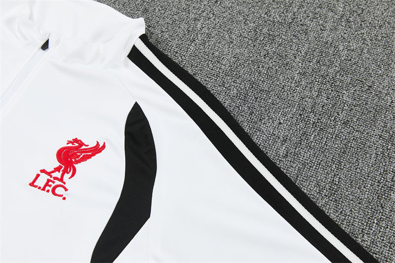 26/27 Liverpool FC White And Black 1/4 Zip Tracksuit