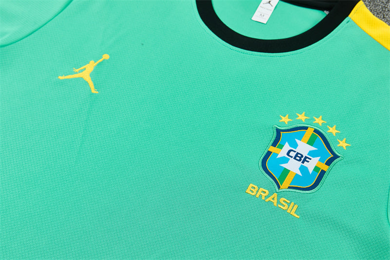 Brazil x Jordan Green/Yellow/Black Shorts Training Set