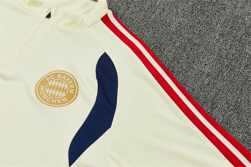 26/27 FC Bayern Munich Cream And Blue 1/4 Zip Tracksuit