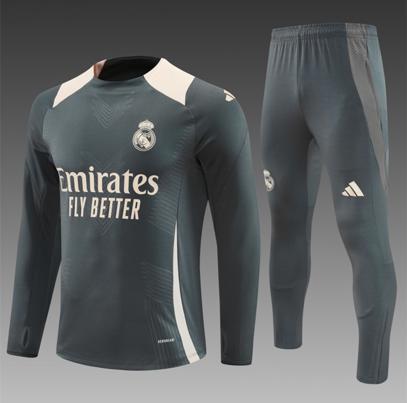 24/25 Real Madrid Dark Grey Tracksuit