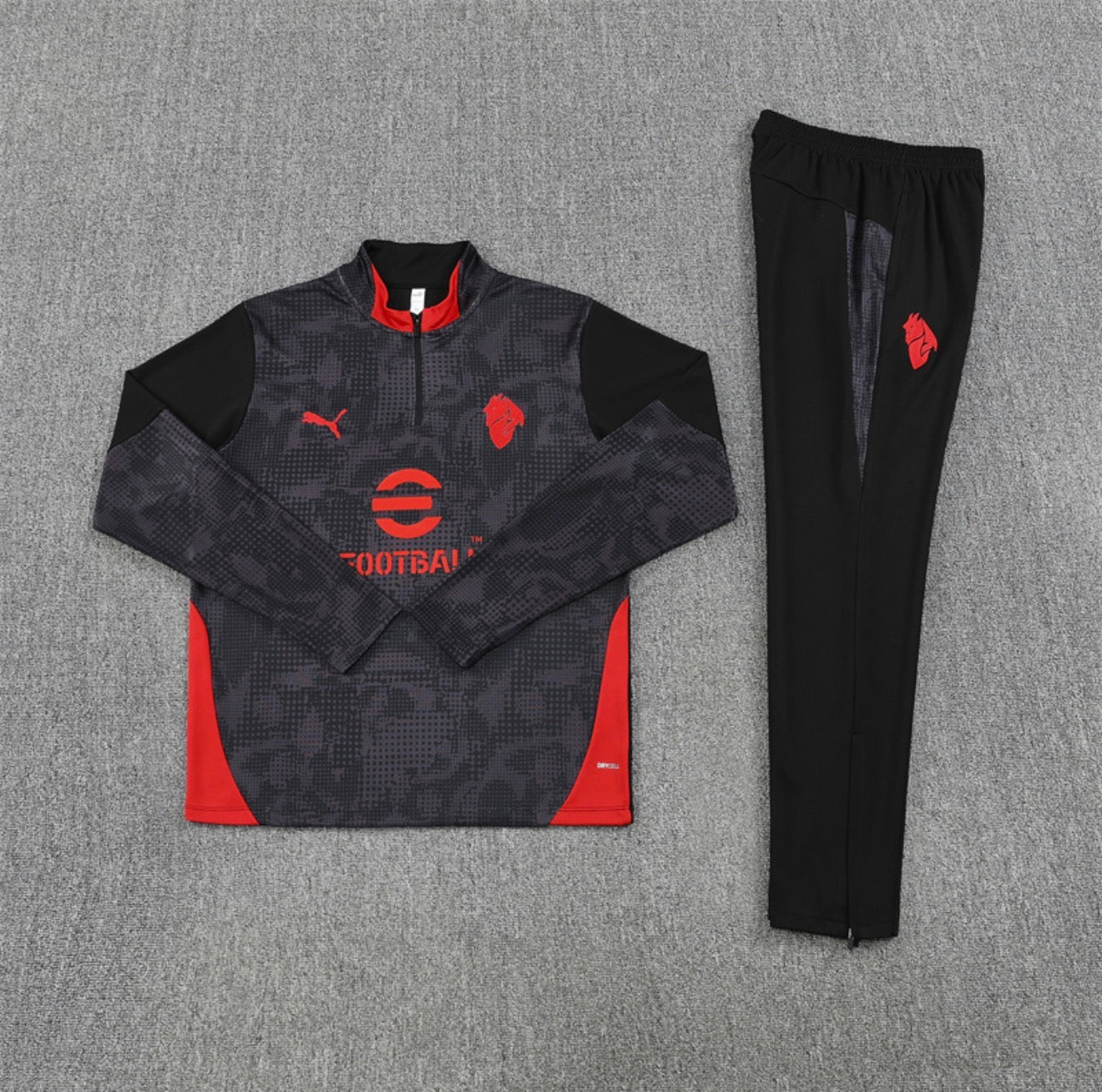 25/26 AC Milan Black 1/4 Zip Tracksuit