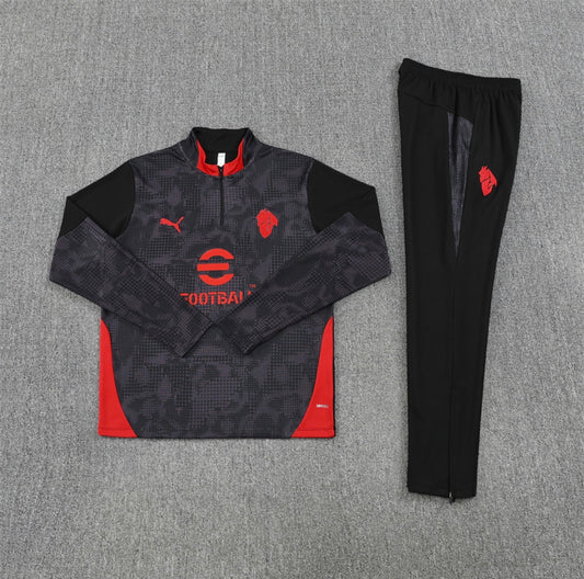 25/26 AC Milan Black 1/4 Zip Tracksuit