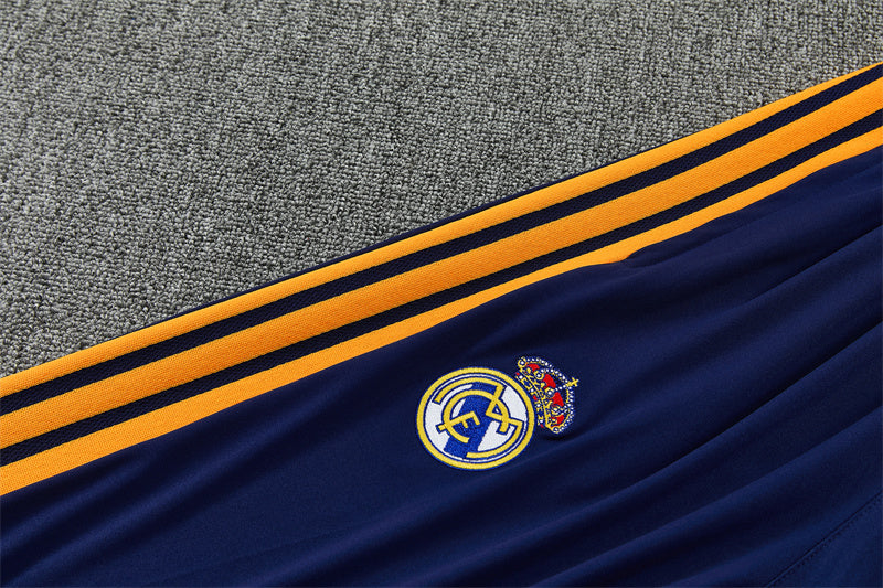 26/27 Real Madrid Navy And Orange 1/4 Zip Tracksuit