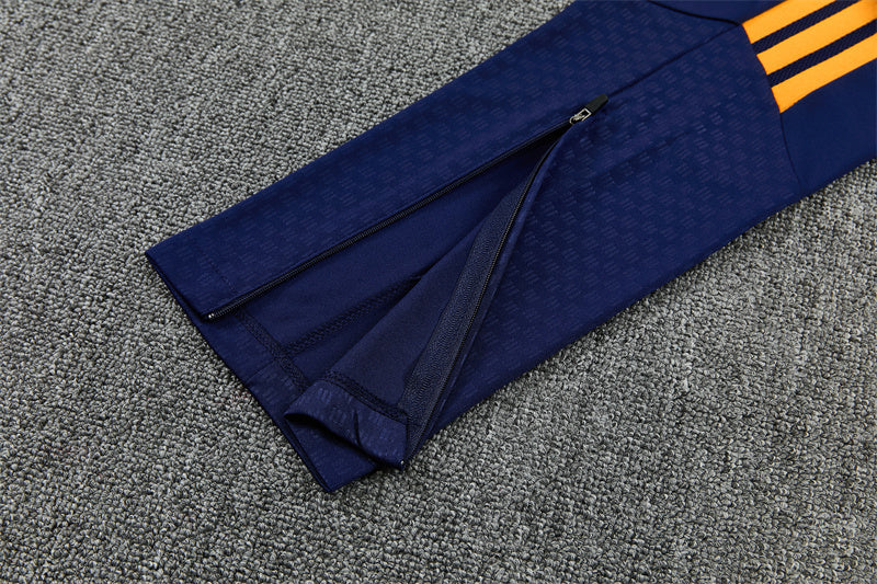 26/27 Real Madrid Navy And Orange 1/4 Zip Tracksuit
