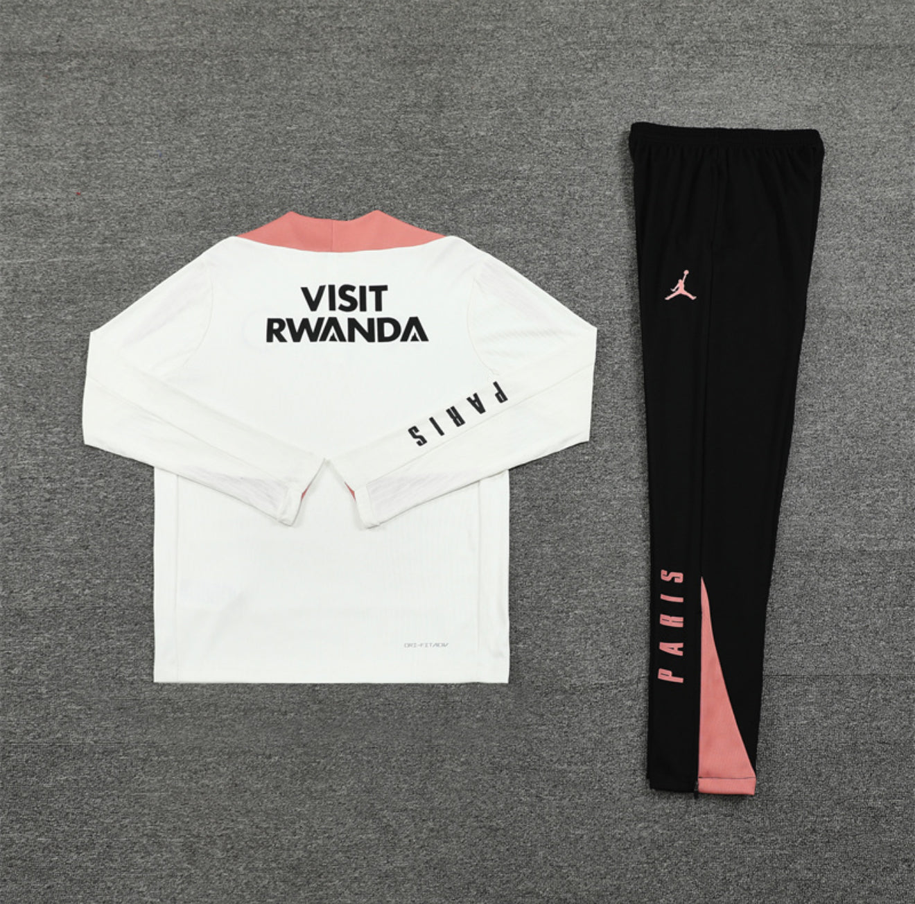 24/25 Jordan x PSG White And Salmon Pink 1/4 Zip Tracksuit