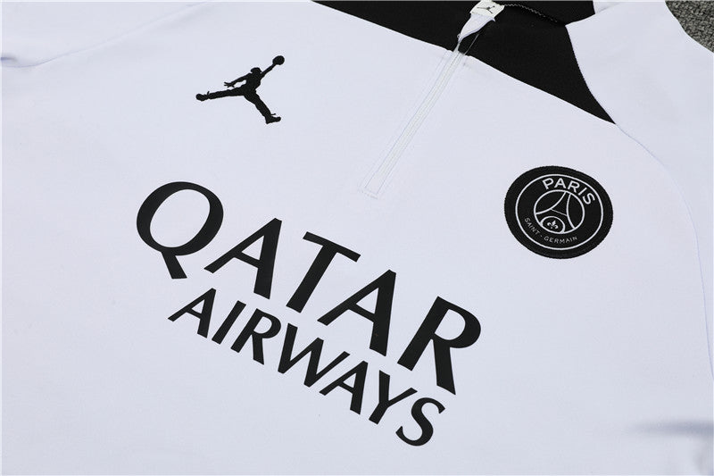 24/25 Jordan x PSG White And Black 1/4 Zip Tracksuit