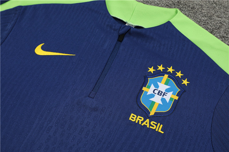 2025 Brazil Dark Blue 1/4 Zip Tracksuit