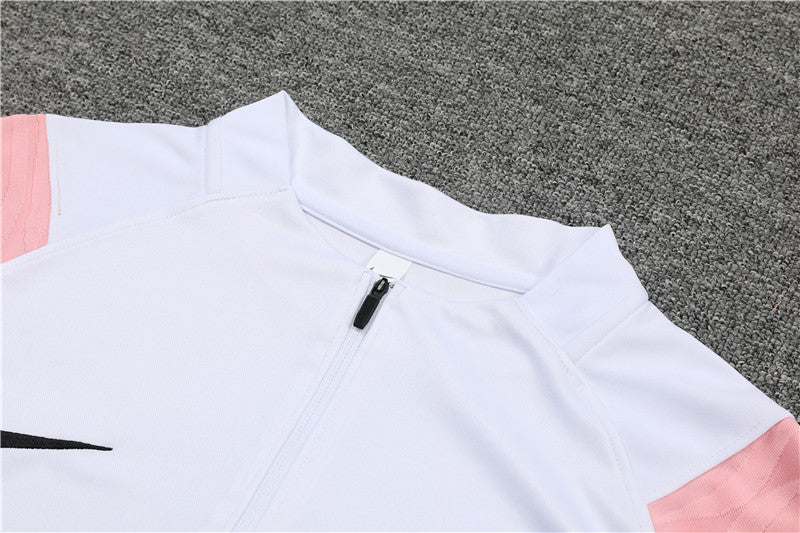 21/22 PSG White And Pink 1/4 Zip Tracksuit